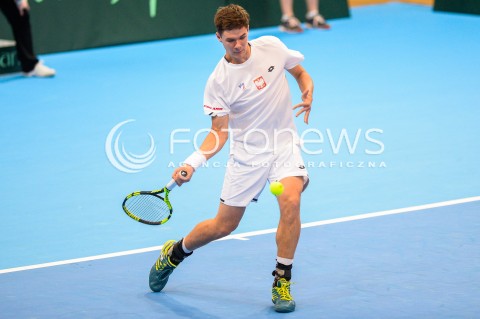  07.04.2018 SOPOT<br />DAVIS CUP BNP PARIBAS DRUZYNOWE MISTRZOSTWA SWIATA W TENISIE 2 RUNDA STREFY EURO AFRYKANSKIEJ<br />DAVIS CUP BNP PARIBAS THE WORLD CUP OF TENNIS 2 ROUND EURO AFRICA AREA<br />POLSKA (poland) - ZIMBABWE (zimbabwe)<br />N/Z KAMIL MAJCHRZAK<br /> 