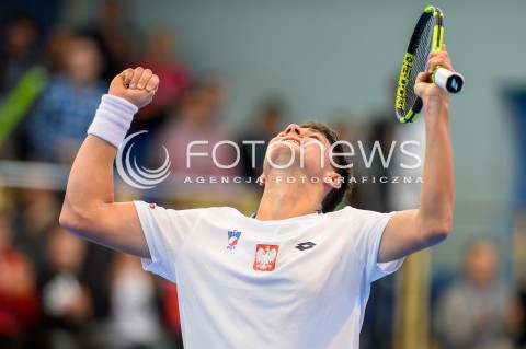  07.04.2018 SOPOT<br />DAVIS CUP BNP PARIBAS DRUZYNOWE MISTRZOSTWA SWIATA W TENISIE 2 RUNDA STREFY EURO AFRYKANSKIEJ<br />DAVIS CUP BNP PARIBAS THE WORLD CUP OF TENNIS 2 ROUND EURO AFRICA AREA<br />POLSKA (poland) - ZIMBABWE (zimbabwe)<br />N/Z KAMIL MAJCHRZAK RADOSC ZWYCIESTWO WYGRANA<br /> 