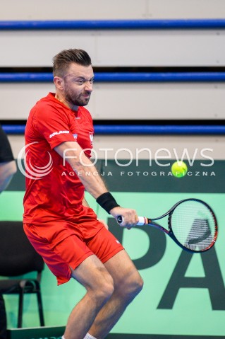  07.04.2018 SOPOT<br />DAVIS CUP BNP PARIBAS DRUZYNOWE MISTRZOSTWA SWIATA W TENISIE 2 RUNDA STREFY EURO AFRYKANSKIEJ<br />DAVIS CUP BNP PARIBAS THE WORLD CUP OF TENNIS 2 ROUND EURO AFRICA AREA<br />POLSKA (poland) - ZIMBABWE (zimbabwe)<br />N/Z MICHAL PRZYSIEZNY<br /> 