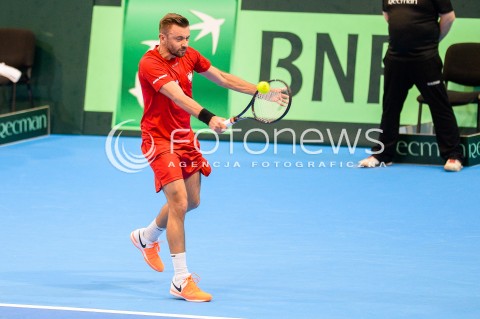  07.04.2018 SOPOT<br />DAVIS CUP BNP PARIBAS DRUZYNOWE MISTRZOSTWA SWIATA W TENISIE 2 RUNDA STREFY EURO AFRYKANSKIEJ<br />DAVIS CUP BNP PARIBAS THE WORLD CUP OF TENNIS 2 ROUND EURO AFRICA AREA<br />POLSKA (poland) - ZIMBABWE (zimbabwe)<br />N/Z MICHAL PRZYSIEZNY<br /> 