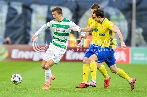  07.04.2018 GDANSK<br />PILKA NOZNA - EKSTRAKLASA SEZON 2017/2018<br />MECZ LECHIA GDANSK - ARKA GDYNIA<br />N/Z PATRYK LIPSKI GRZEGORZ PIESIO LUKA ZARANDIA<br /> 