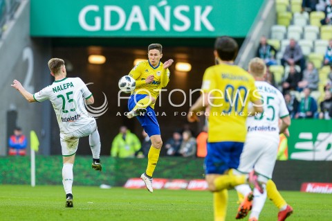  07.04.2018 GDANSK<br />PILKA NOZNA - EKSTRAKLASA SEZON 2017/2018<br />MECZ LECHIA GDANSK - ARKA GDYNIA<br />N/Z MICHAL NALEPA MACIEJ JANKOWSKI ANDRII BOGDANOV<br /> 