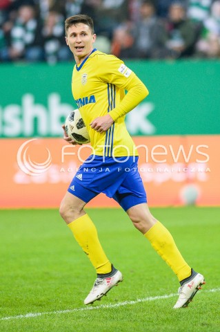  07.04.2018 GDANSK<br />PILKA NOZNA - EKSTRAKLASA SEZON 2017/2018<br />MECZ LECHIA GDANSK - ARKA GDYNIA<br />N/Z MACIEJ JANKOWSKI SYLWETKA<br /> 