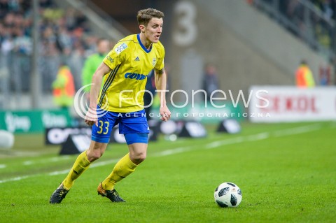  07.04.2018 GDANSK<br />PILKA NOZNA - EKSTRAKLASA SEZON 2017/2018<br />MECZ LECHIA GDANSK - ARKA GDYNIA<br />N/Z DAMIAN ZBOZIEN SYLWETKA<br /> 