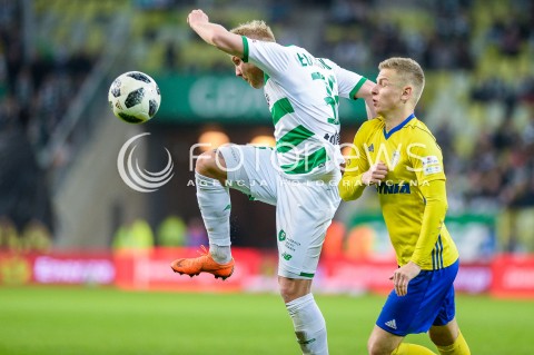  07.04.2018 GDANSK<br />PILKA NOZNA - EKSTRAKLASA SEZON 2017/2018<br />MECZ LECHIA GDANSK - ARKA GDYNIA<br />N/Z DANIEL LUKASIK MATEUSZ SZWOCH<br /> 