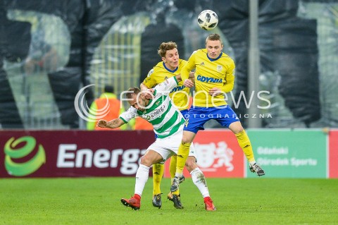  07.04.2018 GDANSK<br />PILKA NOZNA - EKSTRAKLASA SEZON 2017/2018<br />MECZ LECHIA GDANSK - ARKA GDYNIA<br />N/Z FLAVIO PAIXAO DAMIAN ZBOZIEN MICHAL NALEPA<br /> 