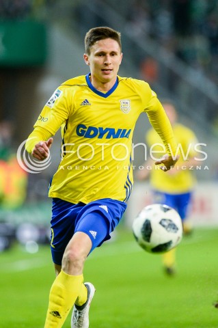  07.04.2018 GDANSK<br />PILKA NOZNA - EKSTRAKLASA SEZON 2017/2018<br />MECZ LECHIA GDANSK - ARKA GDYNIA<br />N/Z MACIEJ JANKOWSKI SYLWETKA<br /> 