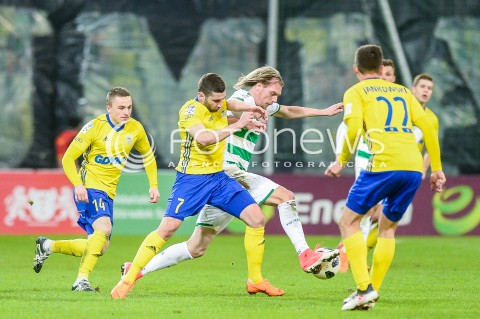  07.04.2018 GDANSK<br />PILKA NOZNA - EKSTRAKLASA SEZON 2017/2018<br />MECZ LECHIA GDANSK - ARKA GDYNIA<br />N/Z MICHAL NALEPA LUKA ZARANDIA MILOS KRASIC<br /> 
