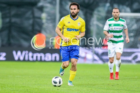  07.04.2018 GDANSK<br />PILKA NOZNA - EKSTRAKLASA SEZON 2017/2018<br />MECZ LECHIA GDANSK - ARKA GDYNIA<br />N/Z ENRIQUE ESQUEDA SYLWETKA<br /> 
