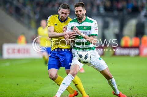  07.04.2018 GDANSK<br />PILKA NOZNA - EKSTRAKLASA SEZON 2017/2018<br />MECZ LECHIA GDANSK - ARKA GDYNIA<br />N/Z LUKA ZARANDIA STEVEN VITORIA<br /> 