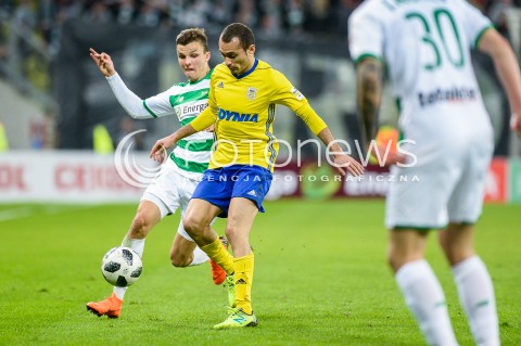 07.04.2018 GDANSK<br />PILKA NOZNA - EKSTRAKLASA SEZON 2017/2018<br />MECZ LECHIA GDANSK - ARKA GDYNIA<br />N/Z PATRYK LIPSKI MARCUS DA SILVA<br /> 