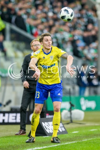  07.04.2018 GDANSK<br />PILKA NOZNA - EKSTRAKLASA SEZON 2017/2018<br />MECZ LECHIA GDANSK - ARKA GDYNIA<br />N/Z DAMIAN ZBOZIEN SYLWETKA<br /> 
