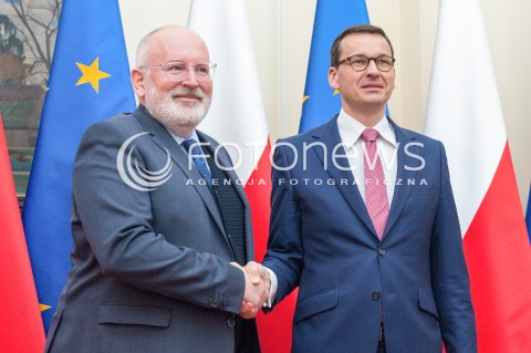  09.04.2018 WARSZAWA<br />SPOTKANIE PREMIERA Z WICEPRZEWODNICZACYM KOMISJI EUROPEJSKIEJ FRANSEM TIMMERMANSEM<br />N/Z WICEPRZEWODNICZACY KOMISJI EUROPEJSKIEJ FRANS TIMMERMANS PREMIER RP MATEUSZ MORAWIECKI<br /> 