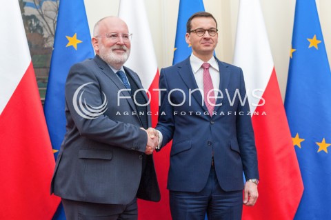 Spotkanie Mateusza Morawieckiego z Fransem Timmermansem w Warszawie