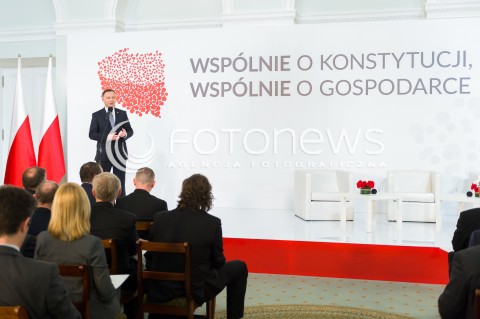  11.04.2018 WARSZAWA PALAC PREZYDENCKI<br />KONFERENCJA WSPOLNIE O KONSTYTUCJI WSPOLNIE O GOSPODARCE<br />N/Z PREZYDENT RP ANDRZEJ DUDA <br /> 