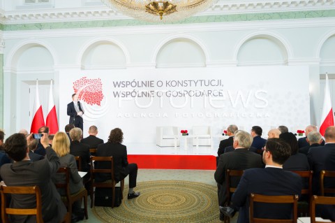  11.04.2018 WARSZAWA PALAC PREZYDENCKI<br />KONFERENCJA WSPOLNIE O KONSTYTUCJI WSPOLNIE O GOSPODARCE<br />N/Z PREZYDENT RP ANDRZEJ DUDA <br /> 