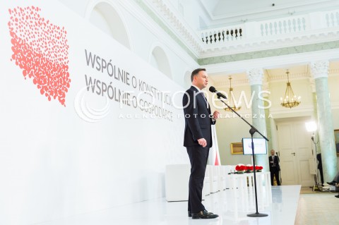  11.04.2018 WARSZAWA PALAC PREZYDENCKI<br />KONFERENCJA WSPOLNIE O KONSTYTUCJI WSPOLNIE O GOSPODARCE<br />N/Z PREZYDENT RP ANDRZEJ DUDA <br /> 