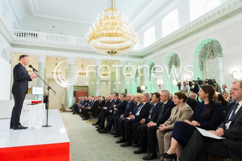  11.04.2018 WARSZAWA PALAC PREZYDENCKI<br />KONFERENCJA WSPOLNIE O KONSTYTUCJI WSPOLNIE O GOSPODARCE<br />N/Z PREZYDENT RP ANDRZEJ DUDA <br /> 