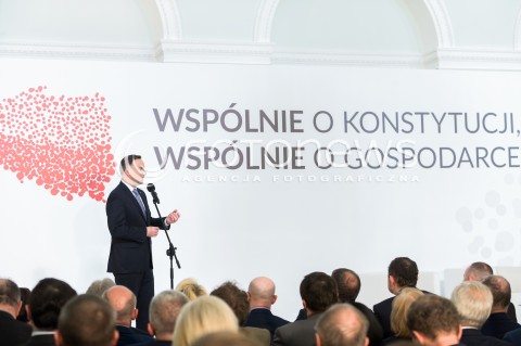  11.04.2018 WARSZAWA PALAC PREZYDENCKI<br />KONFERENCJA WSPOLNIE O KONSTYTUCJI WSPOLNIE O GOSPODARCE<br />N/Z PREZYDENT RP ANDRZEJ DUDA <br /> 