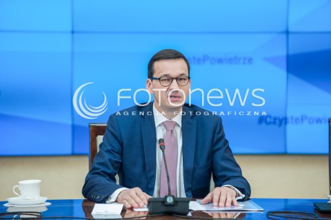  12.04.2018 WARSZAWA<br />POSIEDZENIE KOMITETU STERUJACEGO KRAJOWEGO PROGRAMU OCHRONY POWIETRZA<br />N/Z MATEUSZ MORAWIECKI<br /> 