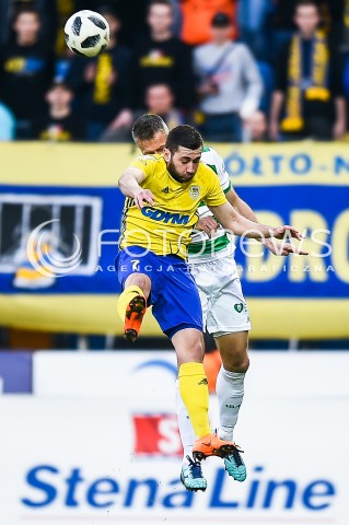  13.04.2018 GDYNIA <br />PILKA NOZNA - EKSTRAKLASA SEZON 2017/2018<br />MECZ ARKA GDYNIA - LECHIA GDANSK<br />N/Z LUKA ZARANDIA<br /> 