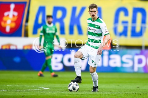  13.04.2018 GDYNIA <br />PILKA NOZNA - EKSTRAKLASA SEZON 2017/2018<br />MECZ ARKA GDYNIA - LECHIA GDANSK<br />N/Z MICHAL NALEPA SYLWETKA<br /> 