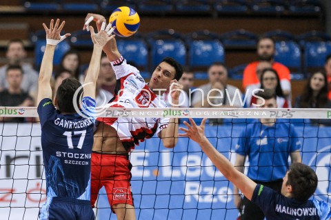 15.04.2018 RZESZOW<br />SIATKOWKA PLUSLIGA 2017/2018 MEN VOLLEYBALL POLAND POLISH PLUS LIGA LEAGUE SEASON 2017/2018 <br />MECZ ASSECO RESOVIA RZESZOW - STOCZNIA SZCZECIN <br />N/Z BARTHELEMY CHINENYEZE <br /> 