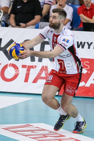  15.04.2018 RZESZOW<br />SIATKOWKA PLUSLIGA 2017/2018 MEN VOLLEYBALL POLAND POLISH PLUS LIGA LEAGUE SEASON 2017/2018 <br />MECZ ASSECO RESOVIA RZESZOW - STOCZNIA SZCZECIN <br />N/Z DAWID DRYJA SYLWETKA <br /> 
