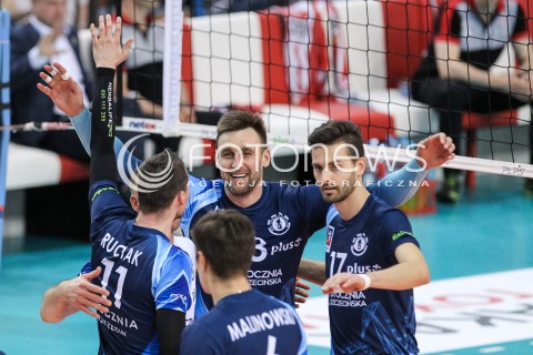  15.04.2018 RZESZOW<br />SIATKOWKA PLUSLIGA 2017/2018 MEN VOLLEYBALL POLAND POLISH PLUS LIGA LEAGUE SEASON 2017/2018 <br />MECZ ASSECO RESOVIA RZESZOW - STOCZNIA SZCZECIN <br />N/Z MARCIN WIKA BARTOSZ GAWRYSZEWSKI RADOSC EMOCJE <br /> 