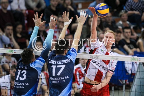  15.04.2018 RZESZOW<br />SIATKOWKA PLUSLIGA 2017/2018 MEN VOLLEYBALL POLAND POLISH PLUS LIGA LEAGUE SEASON 2017/2018 <br />MECZ ASSECO RESOVIA RZESZOW - STOCZNIA SZCZECIN <br />N/Z JAKUB JAROSZ <br /> 