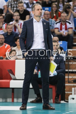  15.04.2018 RZESZOW<br />SIATKOWKA PLUSLIGA 2017/2018 MEN VOLLEYBALL POLAND POLISH PLUS LIGA LEAGUE SEASON 2017/2018 <br />MECZ ASSECO RESOVIA RZESZOW - STOCZNIA SZCZECIN <br />N/Z ANDRZEJ KOWAL - I TRENER ( HEAD COACH ) SYLWETKA <br /> 