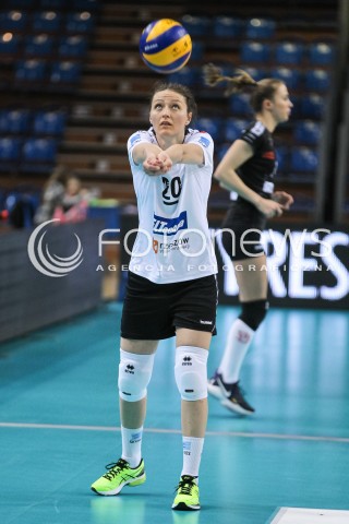  16.04.2018 RZESZOW <br />SIATKOWKA LIGA SIATKOWKI KOBIET LSK 2017/2018 WOMEN VOLLEYBALL POLAND POLISH LEAGUE <br />FAZA PLAYOFF - POLFINAL - 1. MECZ<br />MECZ DEVELOPRES SKYRES RZESZOW - LKS COMMERCECON LODZ <br />N/Z JELENA BLAGOJEVIC SYLWETKA <br /> 