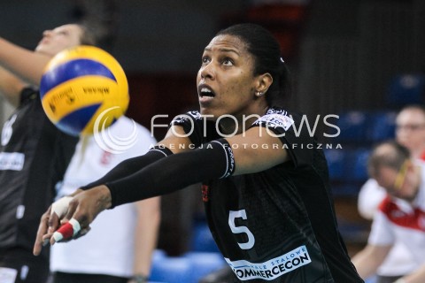  16.04.2018 RZESZOW <br />SIATKOWKA LIGA SIATKOWKI KOBIET LSK 2017/2018 WOMEN VOLLEYBALL POLAND POLISH LEAGUE <br />FAZA PLAYOFF - POLFINAL - 1. MECZ<br />MECZ DEVELOPRES SKYRES RZESZOW - LKS COMMERCECON LODZ <br />N/Z REGIANE BIDIAS SYLWETKA <br /> 