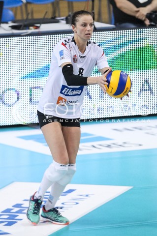  16.04.2018 RZESZOW <br />SIATKOWKA LIGA SIATKOWKI KOBIET LSK 2017/2018 WOMEN VOLLEYBALL POLAND POLISH LEAGUE <br />FAZA PLAYOFF - POLFINAL - 1. MECZ<br />MECZ DEVELOPRES SKYRES RZESZOW - LKS COMMERCECON LODZ <br />N/Z ANNA KACZMAR SYLWETKA <br /> 