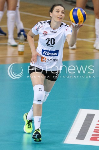  16.04.2018 RZESZOW <br />SIATKOWKA LIGA SIATKOWKI KOBIET LSK 2017/2018 WOMEN VOLLEYBALL POLAND POLISH LEAGUE <br />FAZA PLAYOFF - POLFINAL - 1. MECZ<br />MECZ DEVELOPRES SKYRES RZESZOW - LKS COMMERCECON LODZ <br />N/Z JELENA BLAGOJEVIC SYLWETKA <br /> 