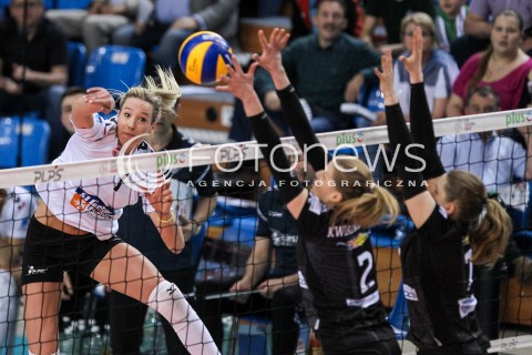  16.04.2018 RZESZOW <br />SIATKOWKA LIGA SIATKOWKI KOBIET LSK 2017/2018 WOMEN VOLLEYBALL POLAND POLISH LEAGUE <br />FAZA PLAYOFF - POLFINAL - 1. MECZ<br />MECZ DEVELOPRES SKYRES RZESZOW - LKS COMMERCECON LODZ <br />N/Z HELENE ROUSSEAUX <br /> 