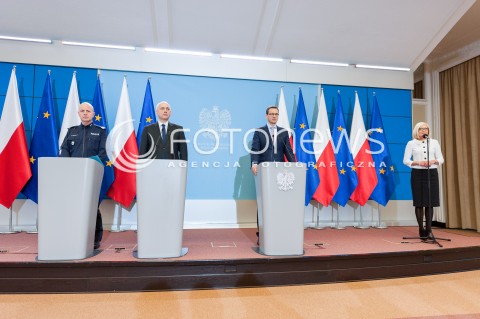  17.04.2018 WARSZAWA<br />KONFERENCJA PREMIERA MATEUSZA MORAWIECKIEGO I MINISTRA JOACHIMA BRUDZINSKIEGO<br />N/Z PREMIER MATEUSZ MORAWIECKI JOACHIM BRUDZINSKI JAROSLAW SZYMCZYK JOANNA KOPCINSKA<br /> 