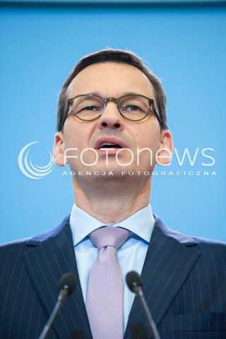  17.04.2018 WARSZAWA<br />KONFERENCJA PREMIERA MATEUSZA MORAWIECKIEGO I MINISTRA JOACHIMA BRUDZINSKIEGO<br />N/Z PREMIER MATEUSZ MORAWIECKI<br /> 