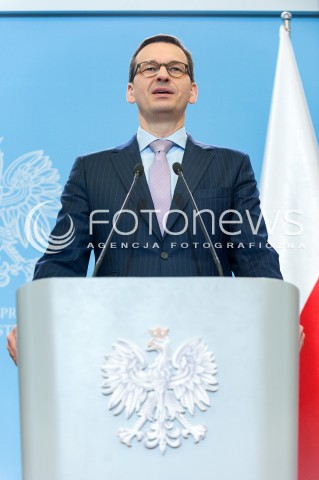  17.04.2018 WARSZAWA<br />KONFERENCJA PREMIERA MATEUSZA MORAWIECKIEGO I MINISTRA JOACHIMA BRUDZINSKIEGO<br />N/Z PREMIER MATEUSZ MORAWIECKI<br /> 