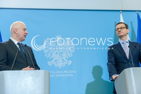 17.04.2018 WARSZAWA<br />KONFERENCJA PREMIERA MATEUSZA MORAWIECKIEGO I MINISTRA JOACHIMA BRUDZINSKIEGO<br />N/Z PREMIER MATEUSZ MORAWIECKI JOACHIM BRUDZINSKI <br /> 