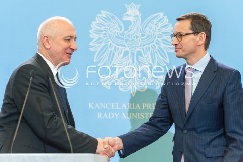 Konferencja premiera Mateusza Morawieckiego i ministra Joachima Brudzińskiego w Warszawie