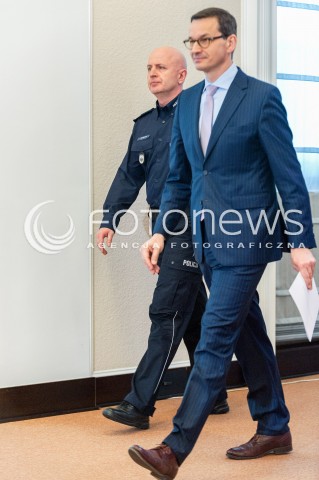  17.04.2018 WARSZAWA<br />KONFERENCJA PREMIERA MATEUSZA MORAWIECKIEGO I MINISTRA JOACHIMA BRUDZINSKIEGO<br />N/Z JAROSLAW SZYMCZYK PREMIER MATEUSZ MORAWIECKI<br /> 