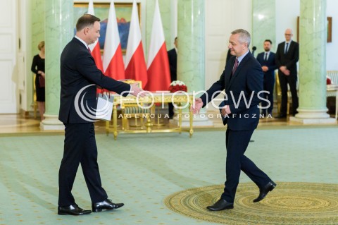  17.04.2018 WARSZAWA PALAC PREZYDENCKI<br />POWOLANIE NOWEGO MINISTRA CYFRYZACJI MARKA ZAGORSKIEGO<br />N/Z PREZYDENT RP ANDRZEJ DUDA?MINISTER CYFRYZACJI MAREK ZAGORSKI<br /> 