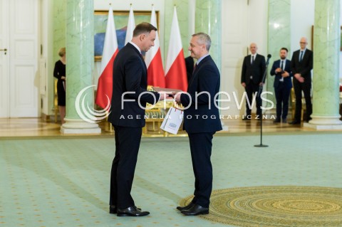  17.04.2018 WARSZAWA PALAC PREZYDENCKI<br />POWOLANIE NOWEGO MINISTRA CYFRYZACJI MARKA ZAGORSKIEGO<br />N/Z PREZYDENT RP ANDRZEJ DUDA?MINISTER CYFRYZACJI MAREK ZAGORSKI<br /> 