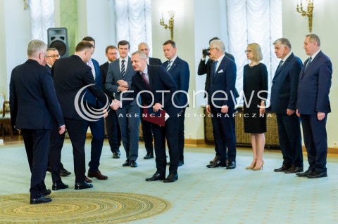 17.04.2018 WARSZAWA PALAC PREZYDENCKI<br />POWOLANIE NOWEGO MINISTRA CYFRYZACJI MARKA ZAGORSKIEGO<br />N/Z PREZYDENT RP ANDRZEJ DUDA?MINISTER CYFRYZACJI MAREK ZAGORSKI RADA MINISTROW MINISTROWIE<br /> 