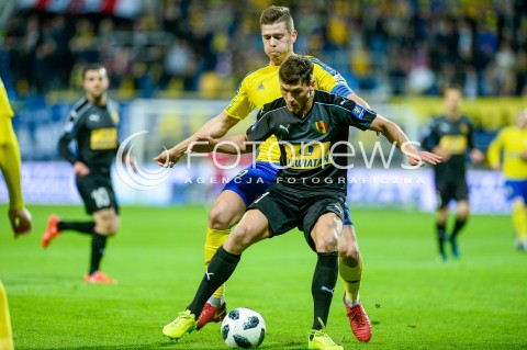  17.04.2018 GDYNIA <br />PILKA NOZNA - PUCHAR POLSKI PZPN<br />POLFINAL MECZ DRUGI<br />MECZ ARKA GDYNIA - KORONA KIELCE<br />N/Z MICHAEL GARDAWSKI MICHAL MARCJANIK<br /> 