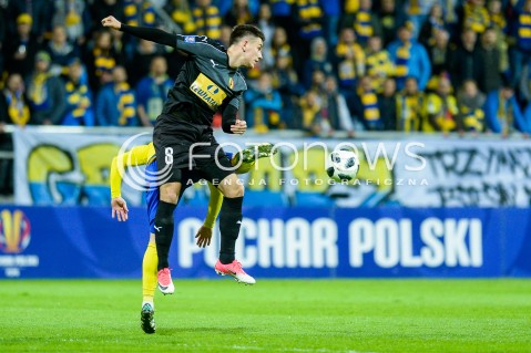  17.04.2018 GDYNIA <br />PILKA NOZNA - PUCHAR POLSKI PZPN<br />POLFINAL MECZ DRUGI<br />MECZ ARKA GDYNIA - KORONA KIELCE<br />N/Z MATEUSZ MOZDZEN<br /> 