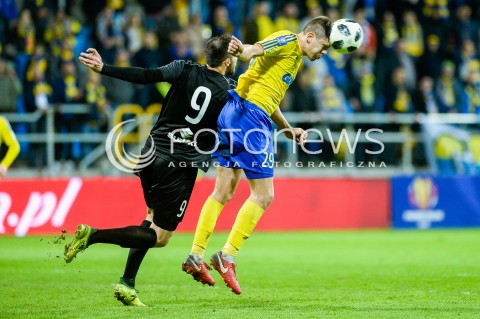  17.04.2018 GDYNIA <br />PILKA NOZNA - PUCHAR POLSKI PZPN<br />POLFINAL MECZ DRUGI<br />MECZ ARKA GDYNIA - KORONA KIELCE<br />N/Z NIKA KACHARAVA MICHAL MARCJANIK<br /> 