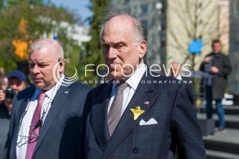  19.04.2018 WARSZWA<br />75 ROCZNICA WYBUCHU POWSTANIA W GETCIE WARSZAWSKIM<br />N/Z RONALD LAUDER<br /> 