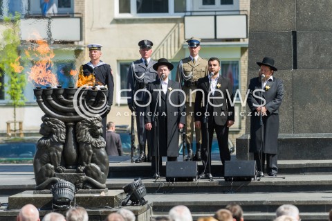  19.04.2018 WARSZWA<br />75 ROCZNICA WYBUCHU POWSTANIA W GETCIE WARSZAWSKIM<br />N/Z RABINI SPIEWAJACY<br /> 